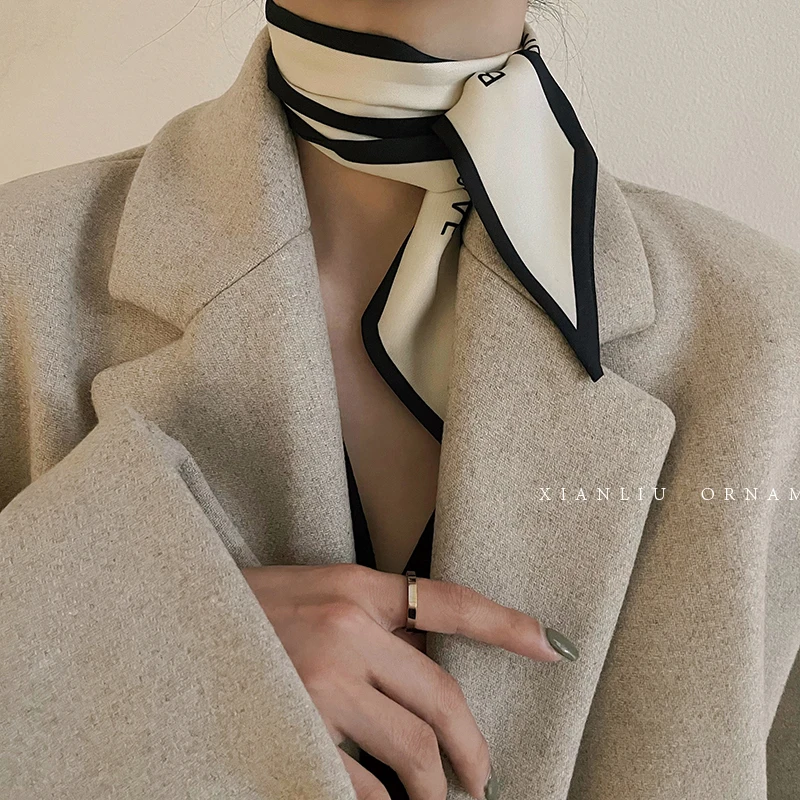 New Luxury Brand Scarf Tarot Women Scarf Bag Hair Skinny Silk Scarves Design Foulard Neckerchief Headband For Ladies