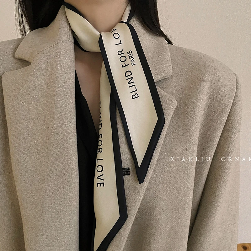 New Luxury Brand Scarf Tarot Women Scarf Bag Hair Skinny Silk Scarves Design Foulard Neckerchief Headband For Ladies