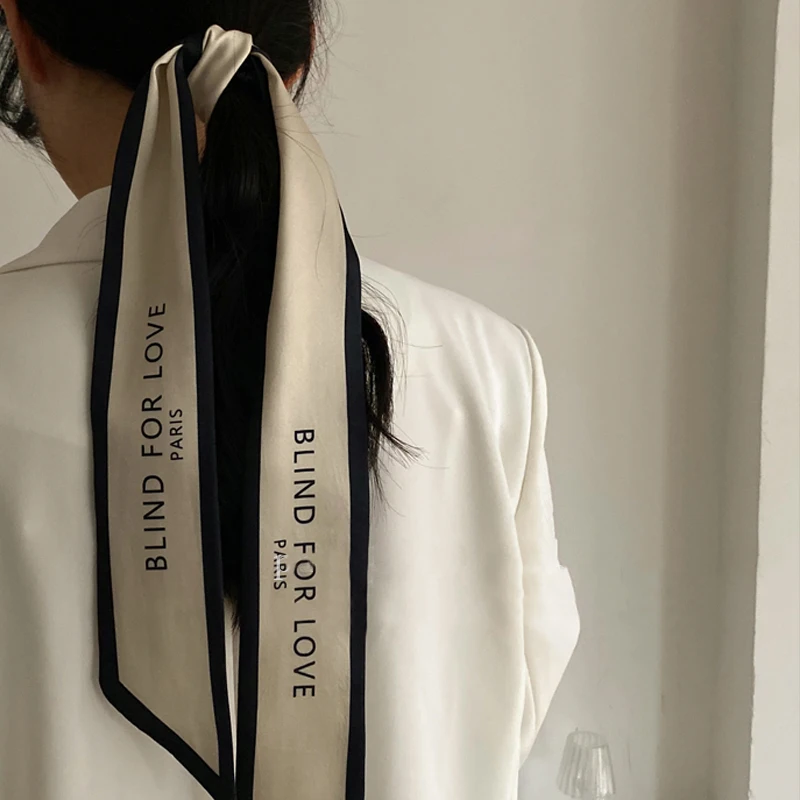 New Luxury Brand Scarf Tarot Women Scarf Bag Hair Skinny Silk Scarves Design Foulard Neckerchief Headband For Ladies