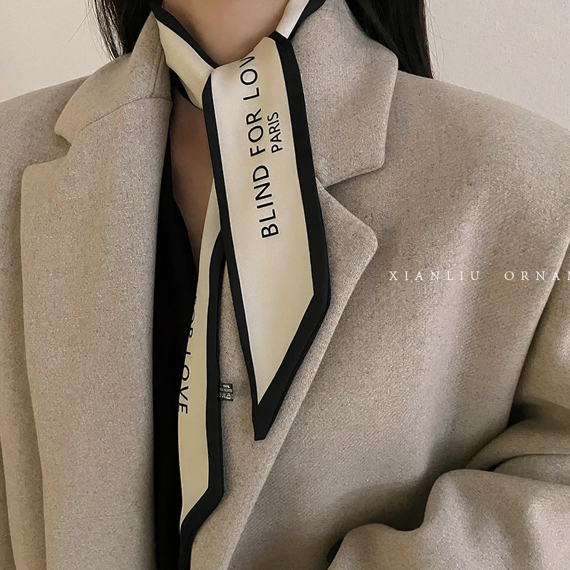 New Luxury Brand Scarf Tarot Women Scarf Bag Hair Skinny Silk Scarves Design Foulard Neckerchief Headband For Ladies