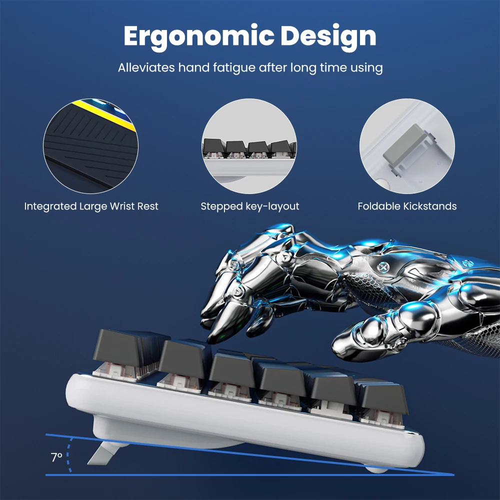RK ROYAL KLUDGE RK918 Wired Mechanical Keyboard 108 Keys 100% RGB Backlit Gaming Keyboard with Large LED Sorrounding Side Lamp