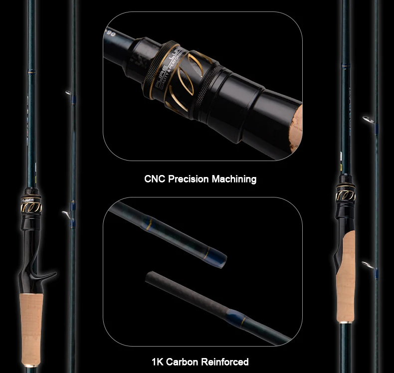 PURELURE DANCE S822H ML H Spinning Rod For Bass High Carbon Long Throwing Fishing Rod In FUJI Accessories, Plus Spinning Reel