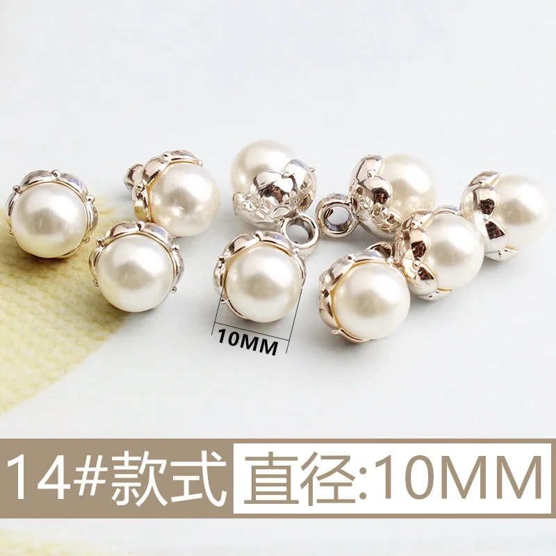 New Arrival Rhinestone Pearl Plastic Buttons For Shirt Clothes Coat Cardigan Sweater 10PCS/Lot 10MM/11MM KD912