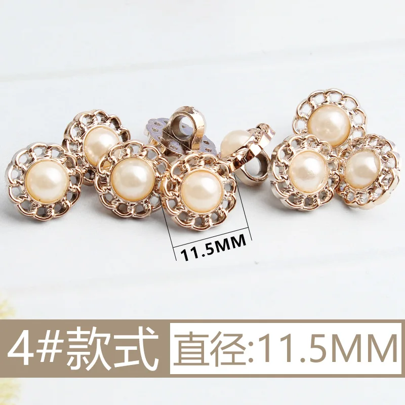 New Arrival Rhinestone Pearl Plastic Buttons For Shirt Clothes Coat Cardigan Sweater 10PCS/Lot 10MM/11MM KD912