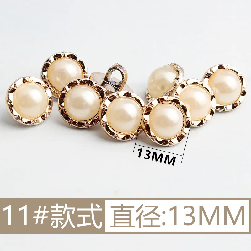 New Arrival Rhinestone Pearl Plastic Buttons For Shirt Clothes Coat Cardigan Sweater 10PCS/Lot 10MM/11MM KD912