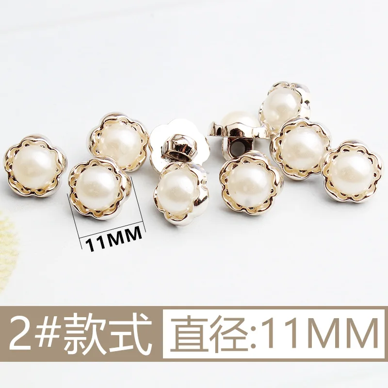 New Arrival Rhinestone Pearl Plastic Buttons For Shirt Clothes Coat Cardigan Sweater 10PCS/Lot 10MM/11MM KD912