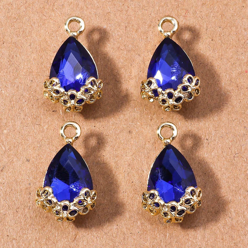10pcs Elegant Shinning Crystal Waterdrop Charms for Jewelry Making Women Cute Drop Earrings Pendants Necklaces DIY Crafts Supply