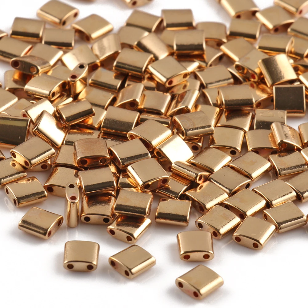 Two Holes Tila Seedbeads DIY Czech Glass Jewelry Beads for Handmade Jewelry Bracelets Making 5*2*2mm 5*5*2mm 5grams/lot