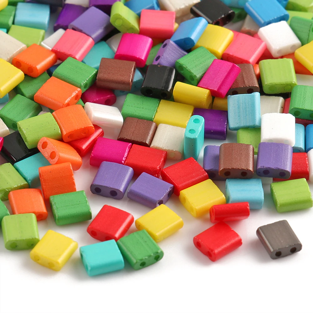 Two Holes Tila Seedbeads DIY Czech Glass Jewelry Beads for Handmade Jewelry Bracelets Making 5*2*2mm 5*5*2mm 5grams/lot