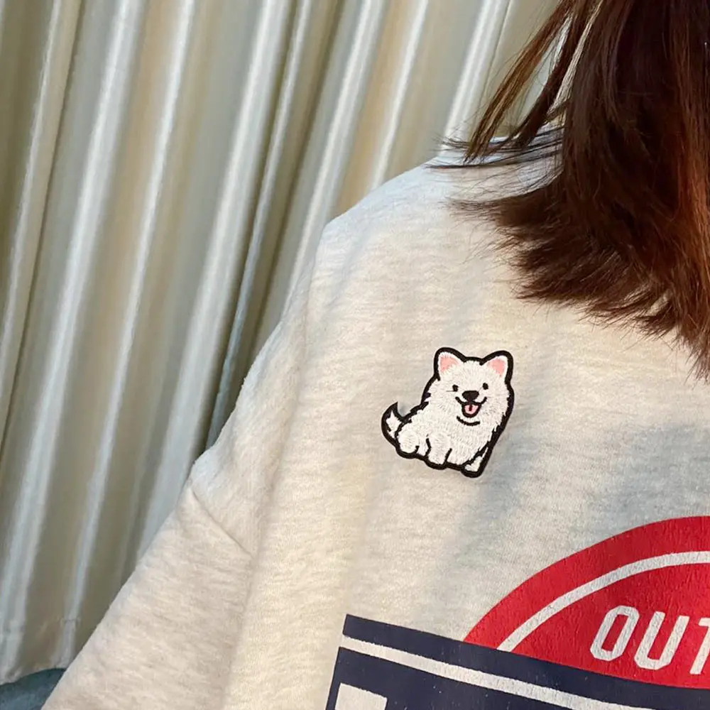 Corgi / Dachshund / Husky Embroidery Patches For Clothing Cute Dog Animal Iron-On Patches On Clothes