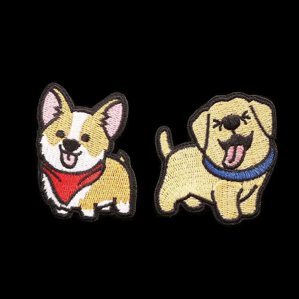 Corgi / Dachshund / Husky Embroidery Patches For Clothing Cute Dog Animal Iron-On Patches On Clothes