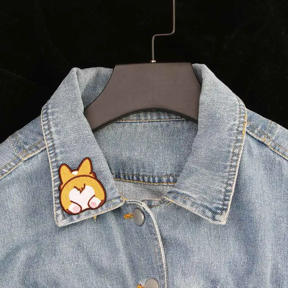 Corgi / Dachshund / Husky Embroidery Patches For Clothing Cute Dog Animal Iron-On Patches On Clothes