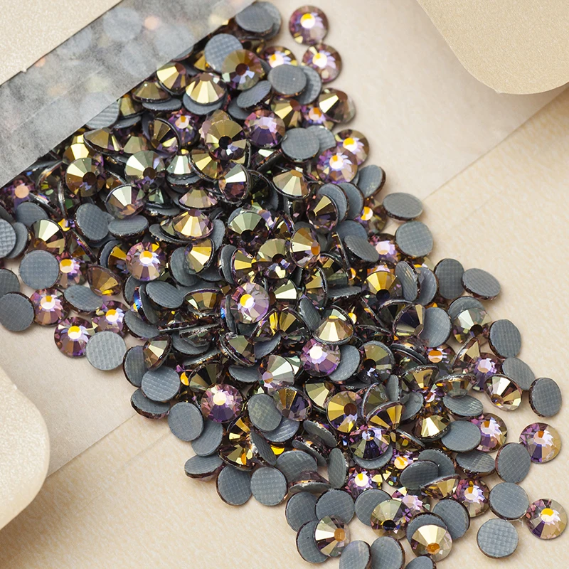 YANRUO 2058 Top Hotfix Crystals Flatback DIY Handicraft Glitter Strass Glass Adhesive Rhinestones Iron On Stones