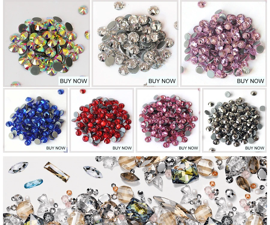 YANRUO 2058 Top Hotfix Crystals Flatback DIY Handicraft Glitter Strass Glass Adhesive Rhinestones Iron On Stones