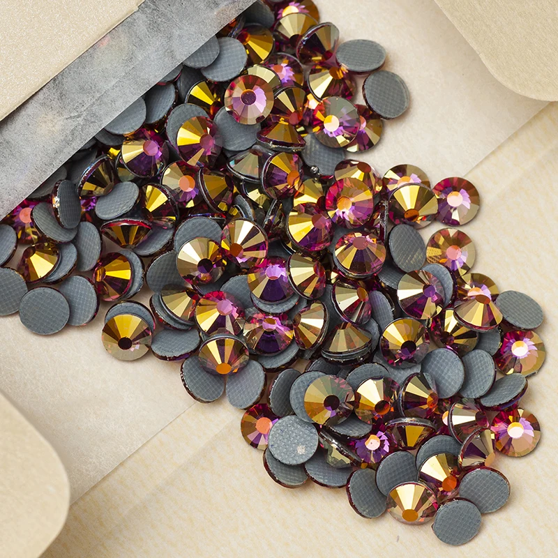 YANRUO 2058 Top Hotfix Crystals Flatback DIY Handicraft Glitter Strass Glass Adhesive Rhinestones Iron On Stones