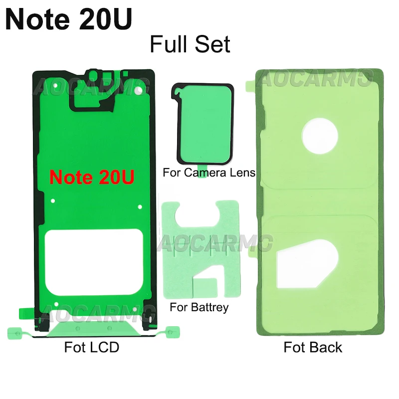 Aocarmo For Samsung Galaxy Note 20 Ultra Full Set Adhesive LCD Screen Tape Back Cover Frame Camera Lens Sticker