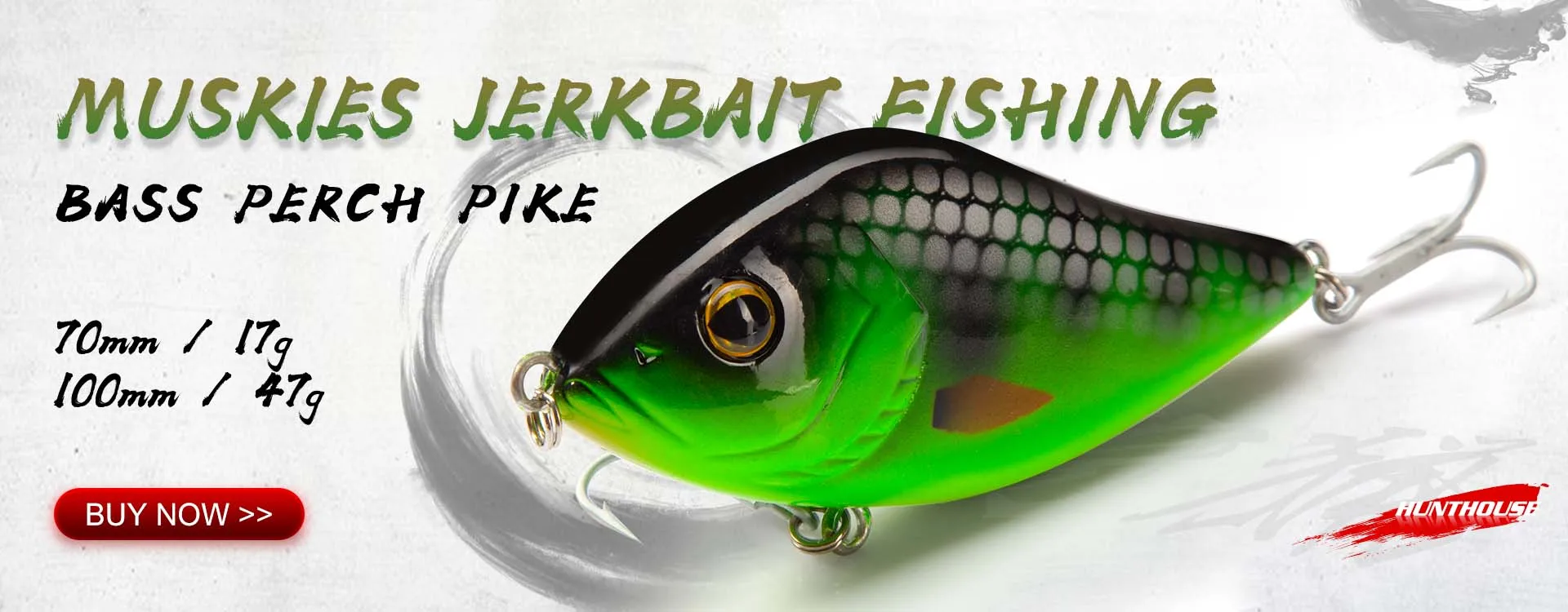 Hunthouse Jerkbait Pike Fishing Lure 11.5/14.5cm 32/55g Loud Sound Pencil Baits Slow Sinking For Bass Pesca Accessories