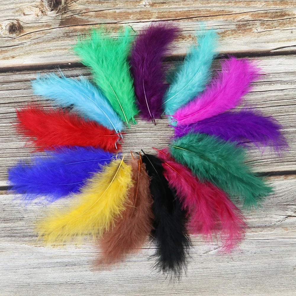 50PCS Colorful Fluffy Turkey Feathers Marabou Feather Turkey 10-15 for Craft Plumes Making Jewelry Decoration Wedding Accessory