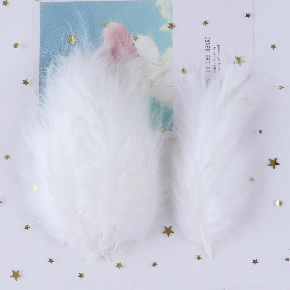 50PCS Colorful Fluffy Turkey Feathers Marabou Feather Turkey 10-15 for Craft Plumes Making Jewelry Decoration Wedding Accessory