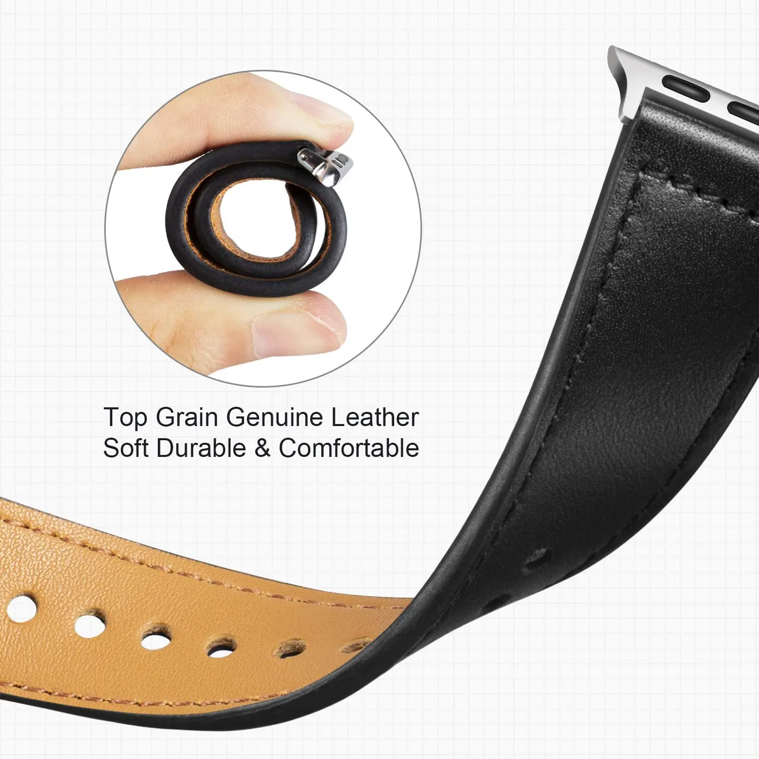 Leather strap For Apple watch band 45mm 44mm 49mm 41mm 40mm 42mm 38mm wristband bracelet iWatch series ultra 9 3 7 8 SE ultra 2