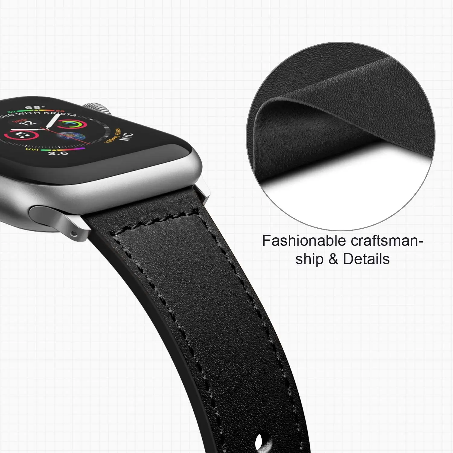 Leather strap For Apple watch band 45mm 44mm 49mm 41mm 40mm 42mm 38mm wristband bracelet iWatch series ultra 9 3 7 8 SE ultra 2