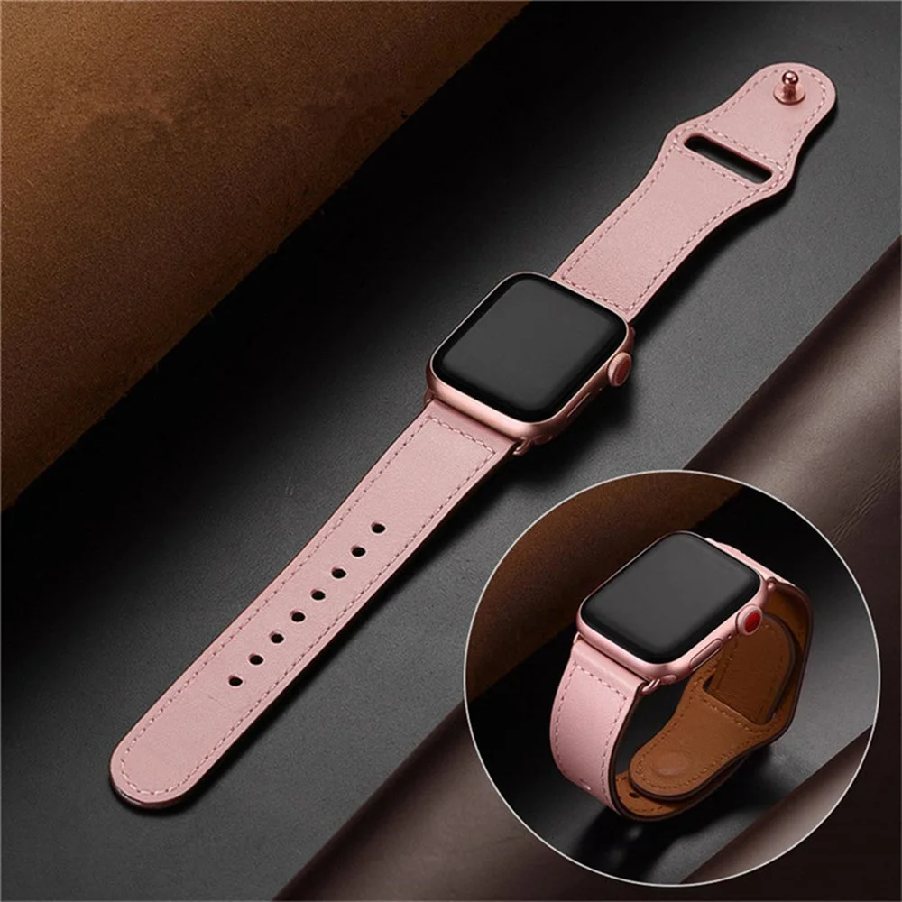 Leather strap For Apple watch band 45mm 44mm 49mm 41mm 40mm 42mm 38mm wristband bracelet iWatch series ultra 9 3 7 8 SE ultra 2