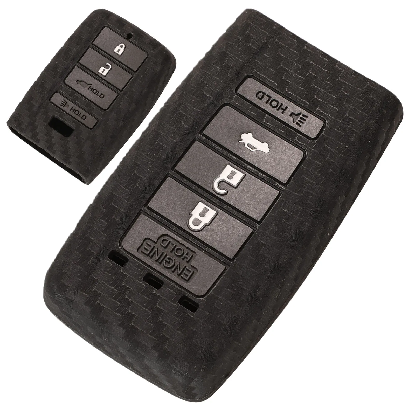 Jingyuqin Remote Car Key Carbon Fiber Silicone Case Cover For Honda Mugen Acura ILX MDX RDX ZDX TL RL TSX NSX 4 Buttons