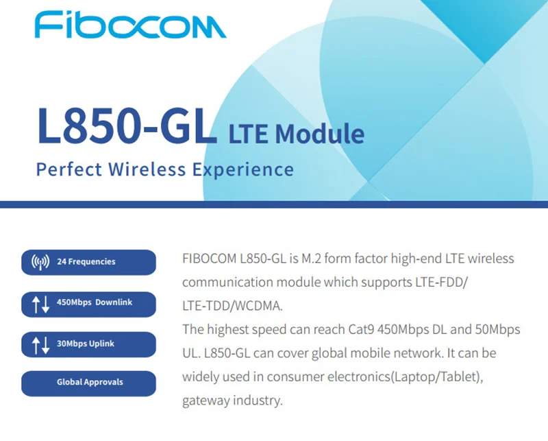 Fibocom L850-GL Card 01AX792 4G LTE Wireless Module For ThinkPad X395 X1 Carbon Gen6 X280 T580 T480s L480 X1 Yoga Gen 3 L580