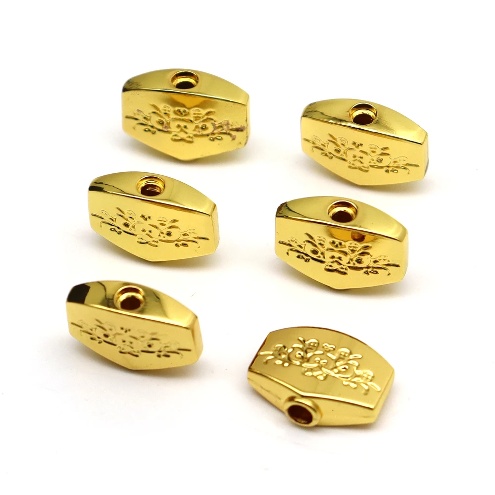 6pcs Guitar Tuners Machine Head Buttons Metal Carved Square Button for Electric Guitar