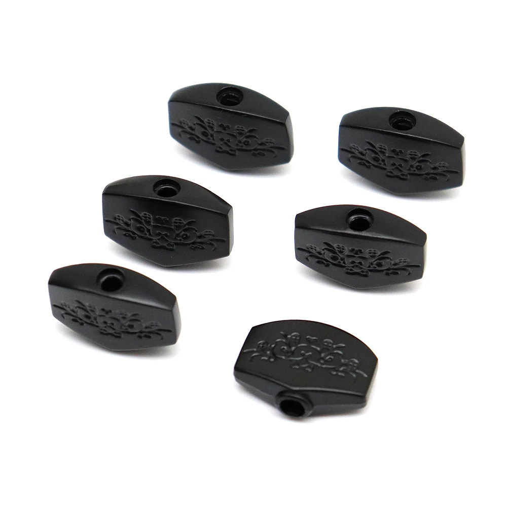 6pcs Guitar Tuners Machine Head Buttons Metal Carved Square Button for Electric Guitar