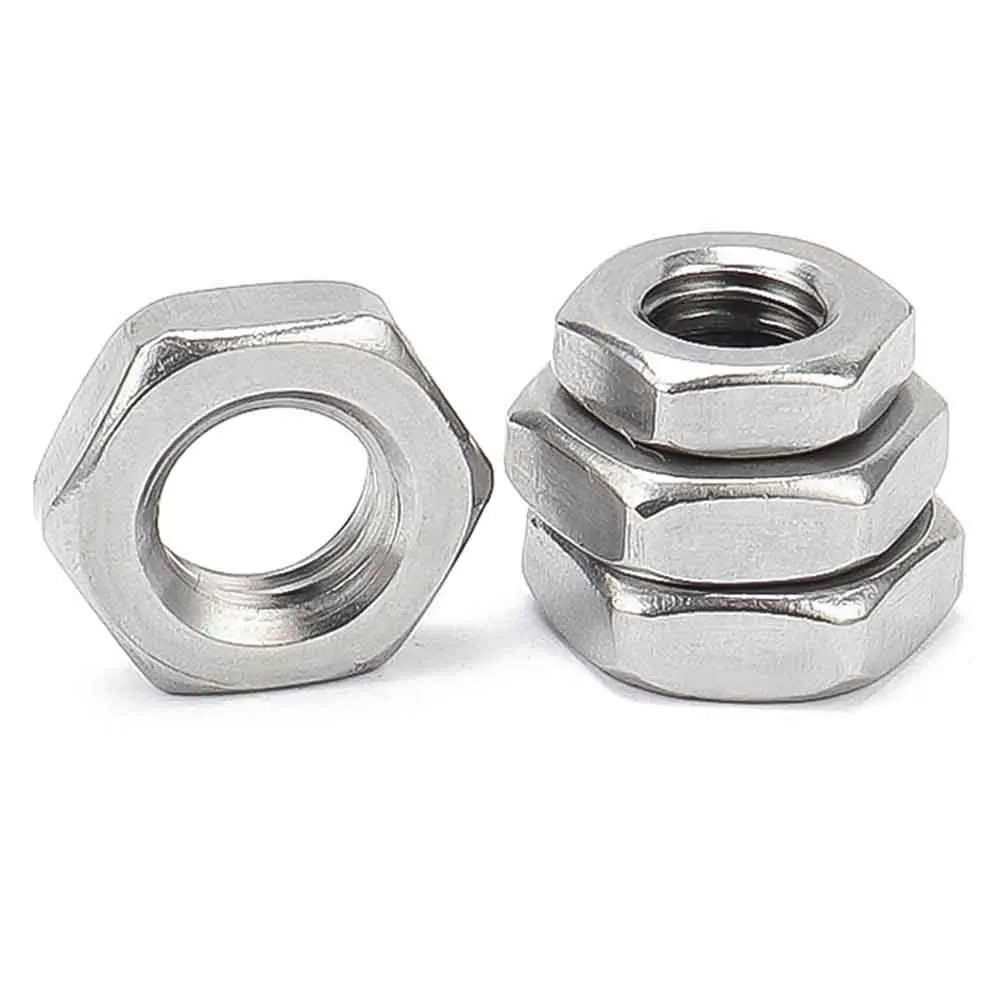 2/5/10/20/50pcs M2 M2.5 M3 M4 M5 M6 M8 M10 M12 M14 M16 304 316 A2 A4 Stainless Steel Flat Hex Hexagon Thin Nut Jam Nut DIN439