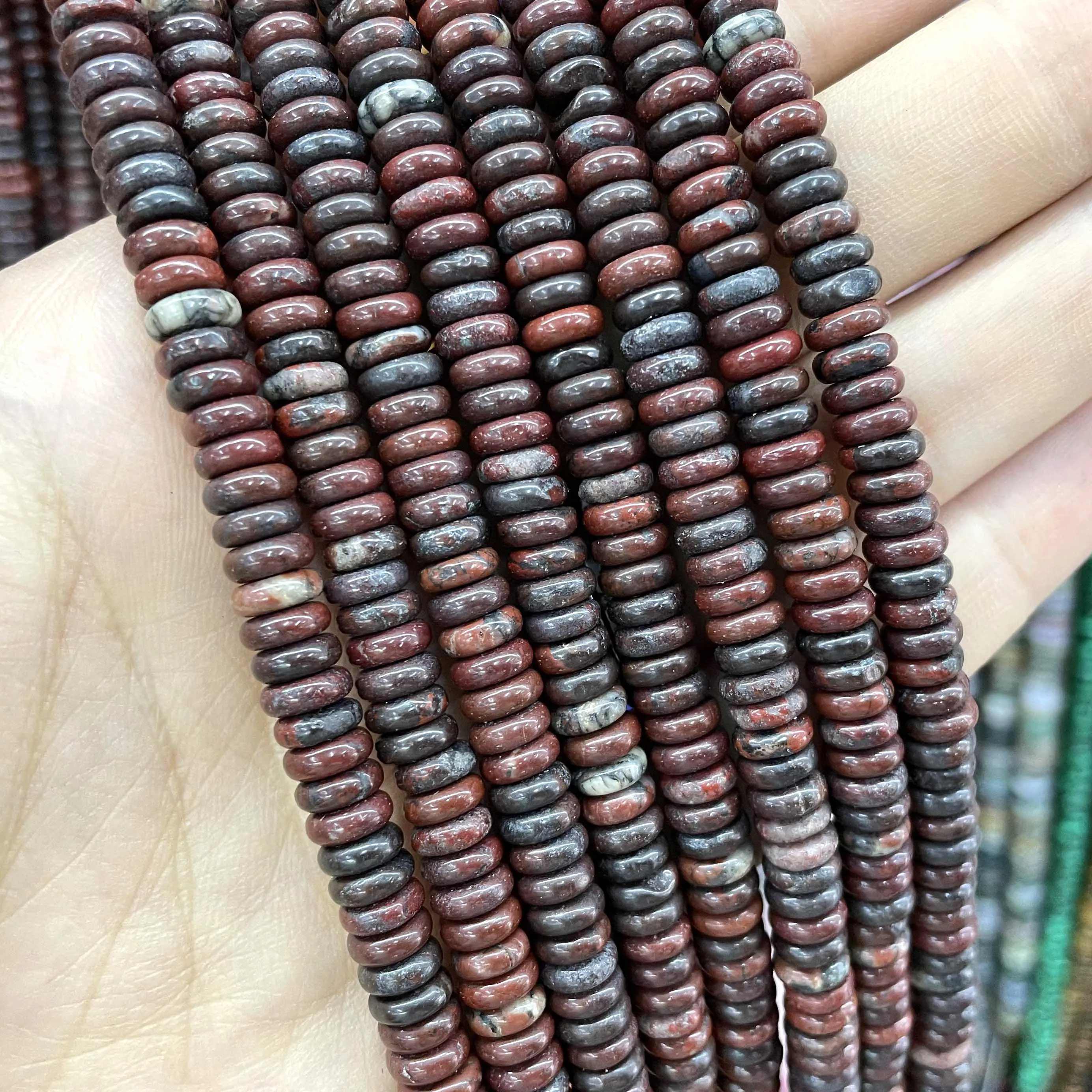 Natural Agates Lapis Lazuli Tiger Eye Stone Spacer Loose Flat Beads For Jewelry Making Diy Bracelets Necklace Accessories 2*6mm