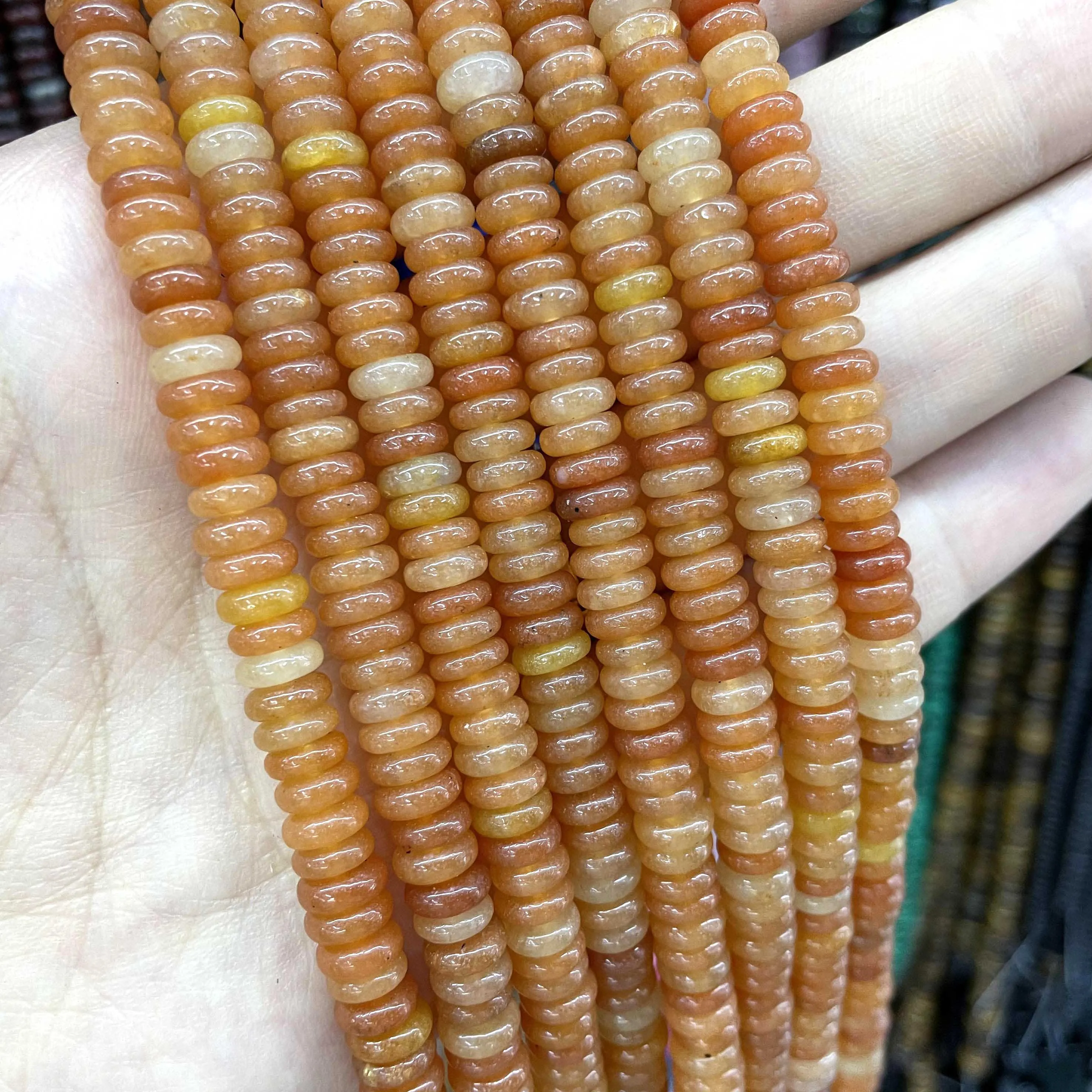 Natural Agates Lapis Lazuli Tiger Eye Stone Spacer Loose Flat Beads For Jewelry Making Diy Bracelets Necklace Accessories 2*6mm