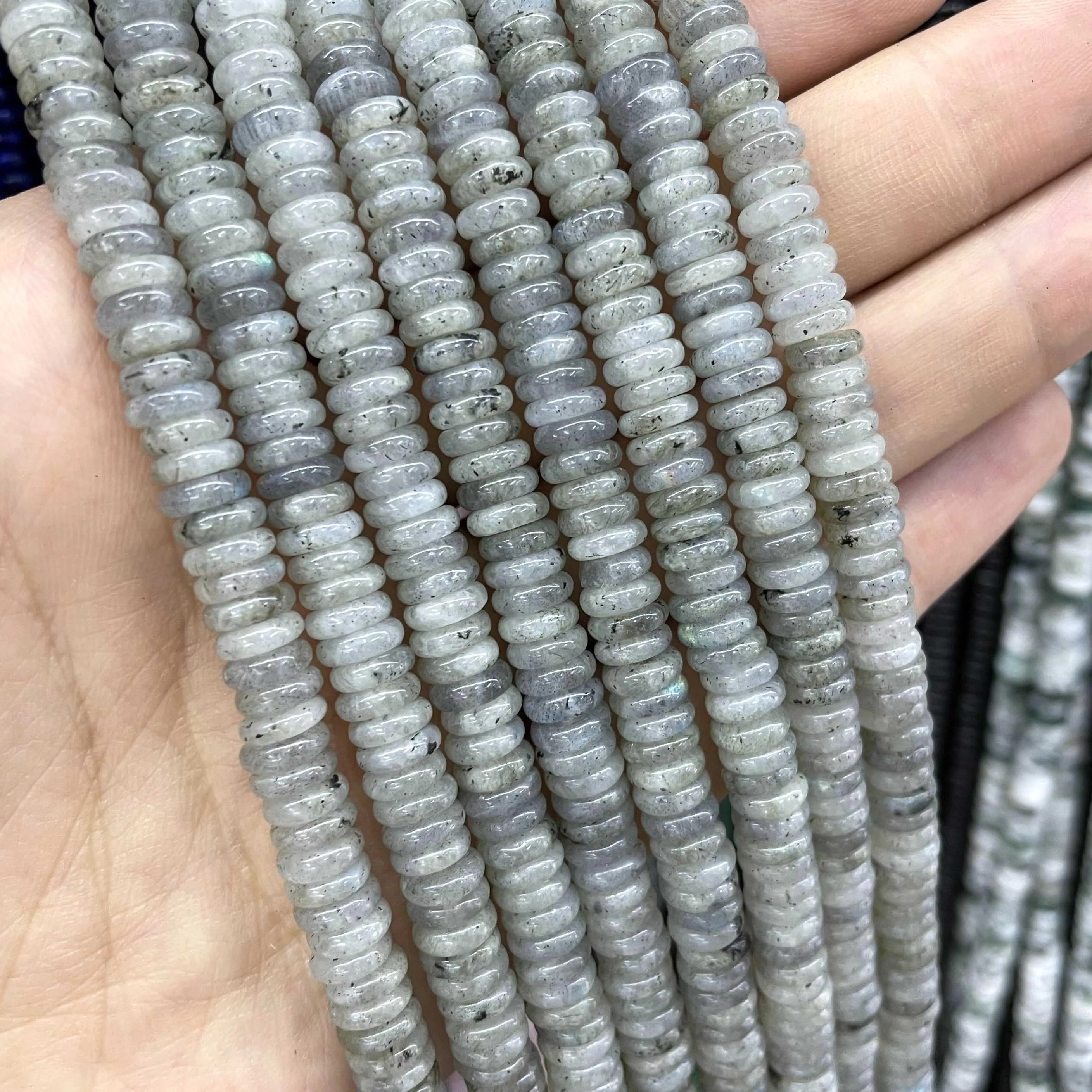 Natural Agates Lapis Lazuli Tiger Eye Stone Spacer Loose Flat Beads For Jewelry Making Diy Bracelets Necklace Accessories 2*6mm