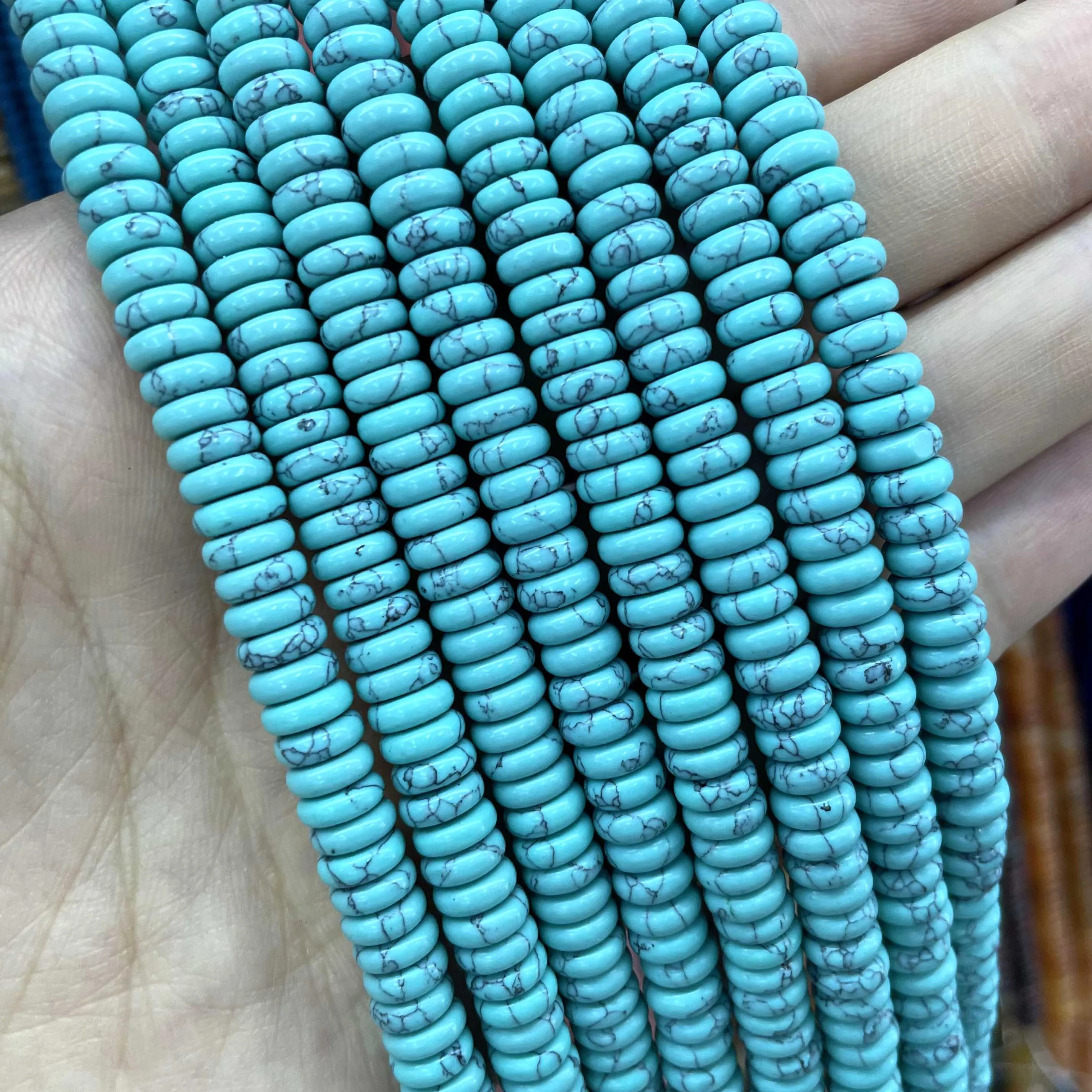 Natural Agates Lapis Lazuli Tiger Eye Stone Spacer Loose Flat Beads For Jewelry Making Diy Bracelets Necklace Accessories 2*6mm