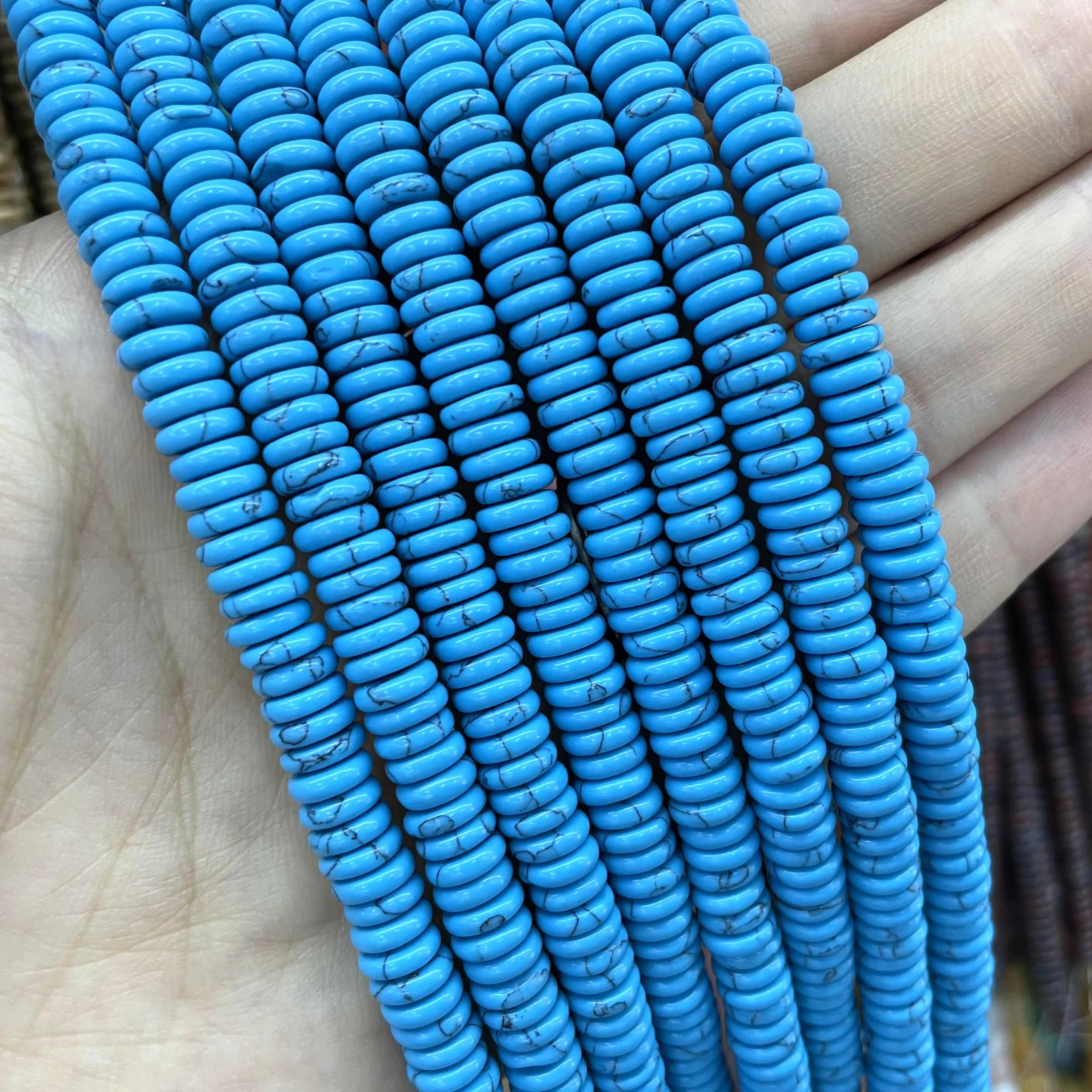 Natural Agates Lapis Lazuli Tiger Eye Stone Spacer Loose Flat Beads For Jewelry Making Diy Bracelets Necklace Accessories 2*6mm