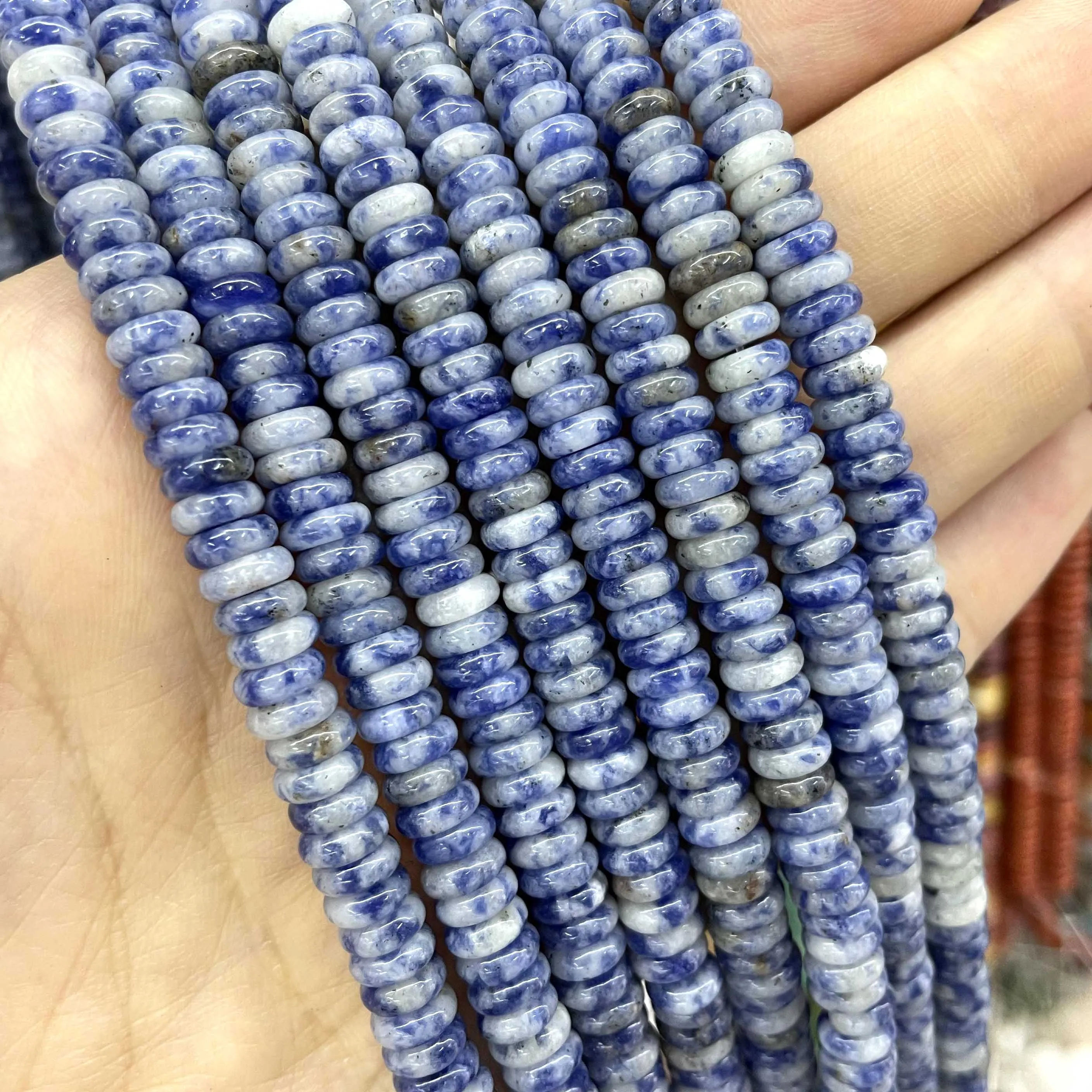Natural Agates Lapis Lazuli Tiger Eye Stone Spacer Loose Flat Beads For Jewelry Making Diy Bracelets Necklace Accessories 2*6mm