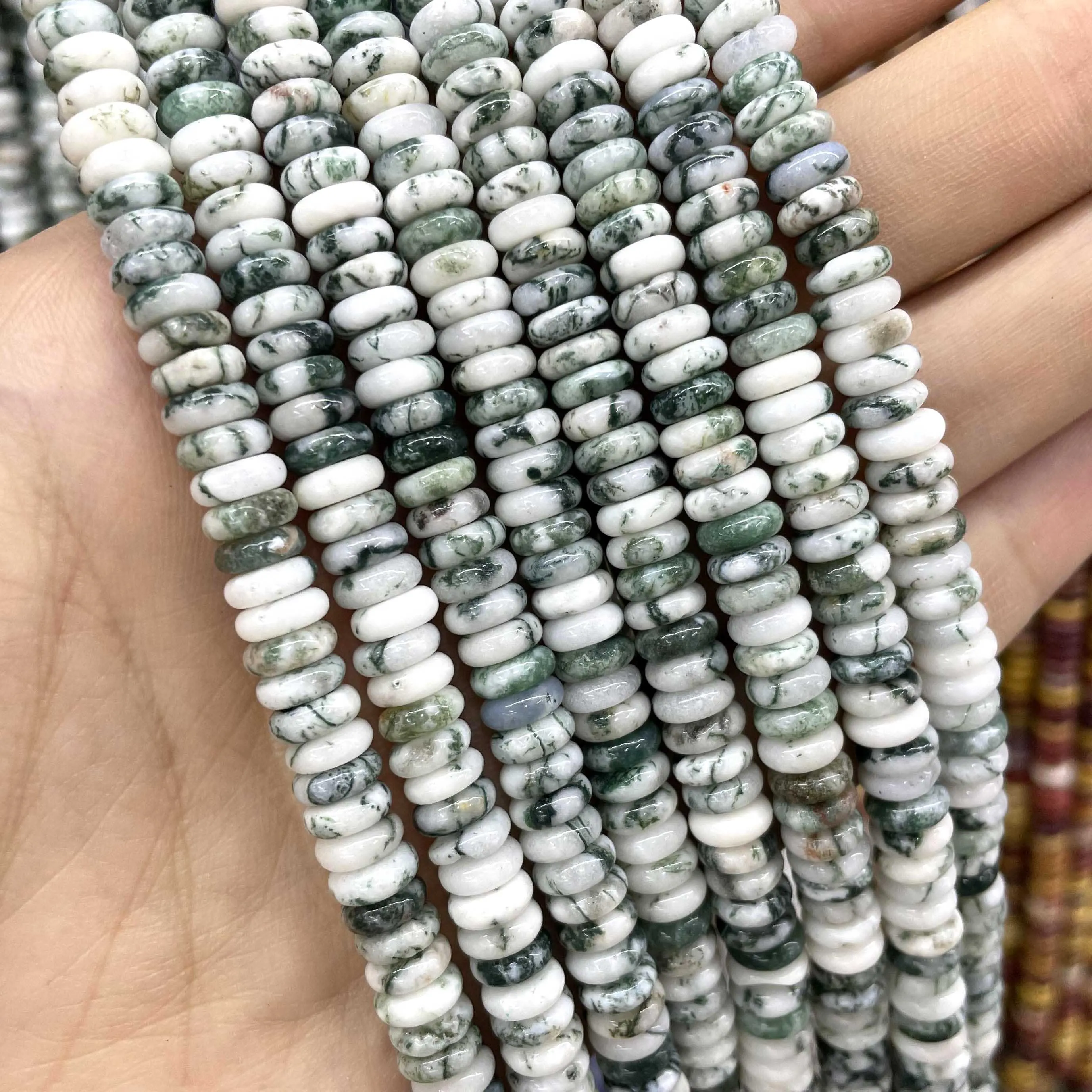 Natural Agates Lapis Lazuli Tiger Eye Stone Spacer Loose Flat Beads For Jewelry Making Diy Bracelets Necklace Accessories 2*6mm