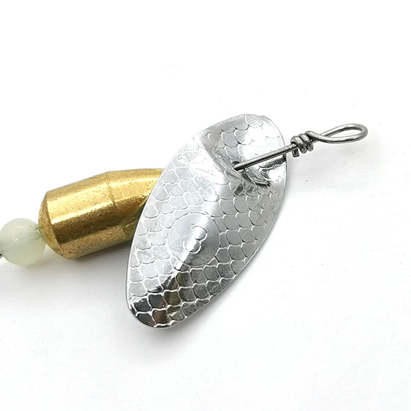 OUTKIT 1Pcs Spinner Spoon Metal Bait Micro Fishing Lure Small Sequins Copper Long Shot Baits For Bass Trout Perch Pike Rotating