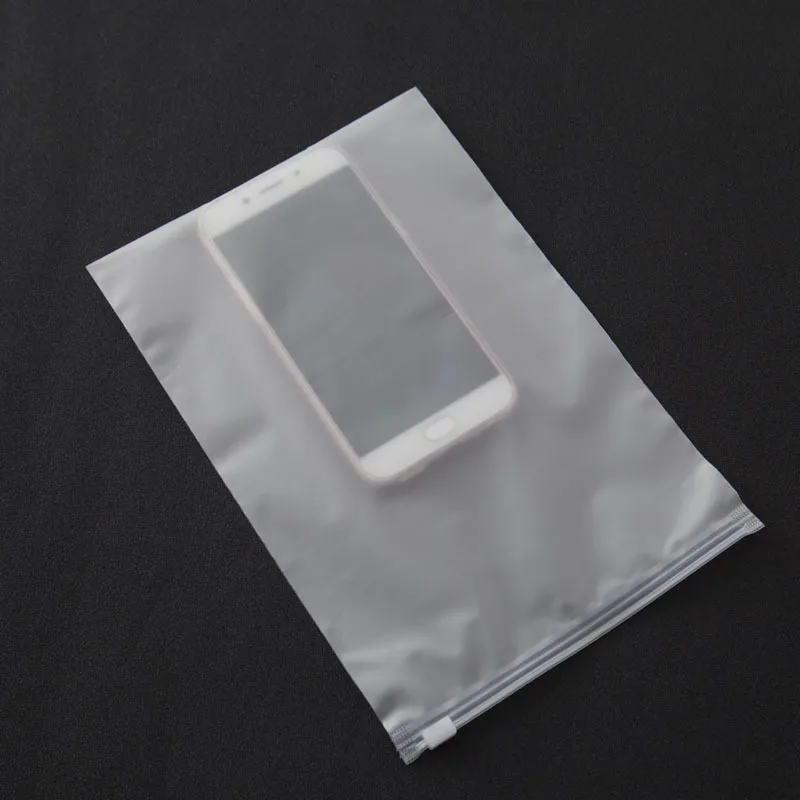 10Pcs Matte Clear Plastic Package Clothes Shoes Storage Bag Waterproof Zip Portable Organizer Frosted Bag Household Supplies
