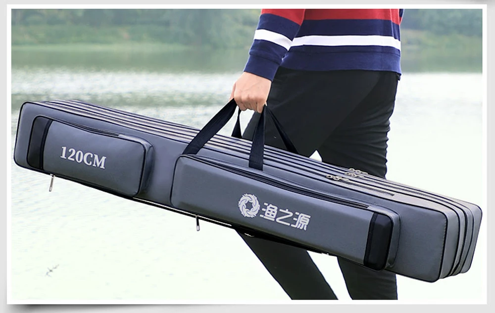 Waterproof Fishing Rod Bag 3/4 Layer Thick Oxford Fishing Box 80-130cm Fishing Pole Tools Storage Case Large Capacity Pesca Bag