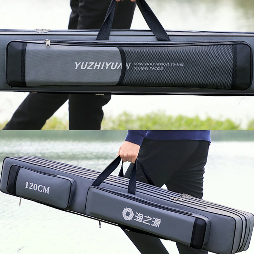 Waterproof Fishing Rod Bag 3/4 Layer Thick Oxford Fishing Box 80-130cm Fishing Pole Tools Storage Case Large Capacity Pesca Bag