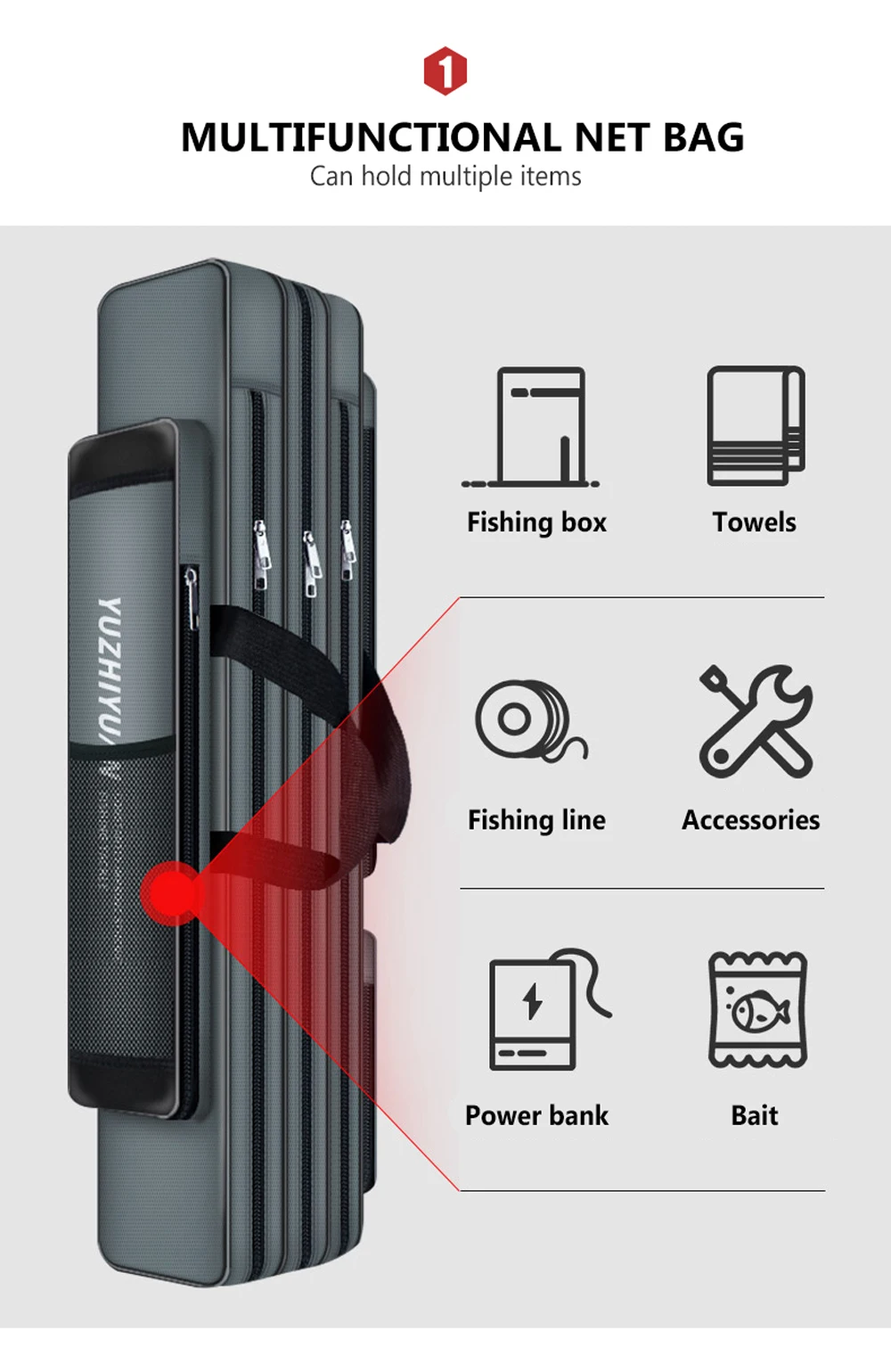 Waterproof Fishing Rod Bag 3/4 Layer Thick Oxford Fishing Box 80-130cm Fishing Pole Tools Storage Case Large Capacity Pesca Bag