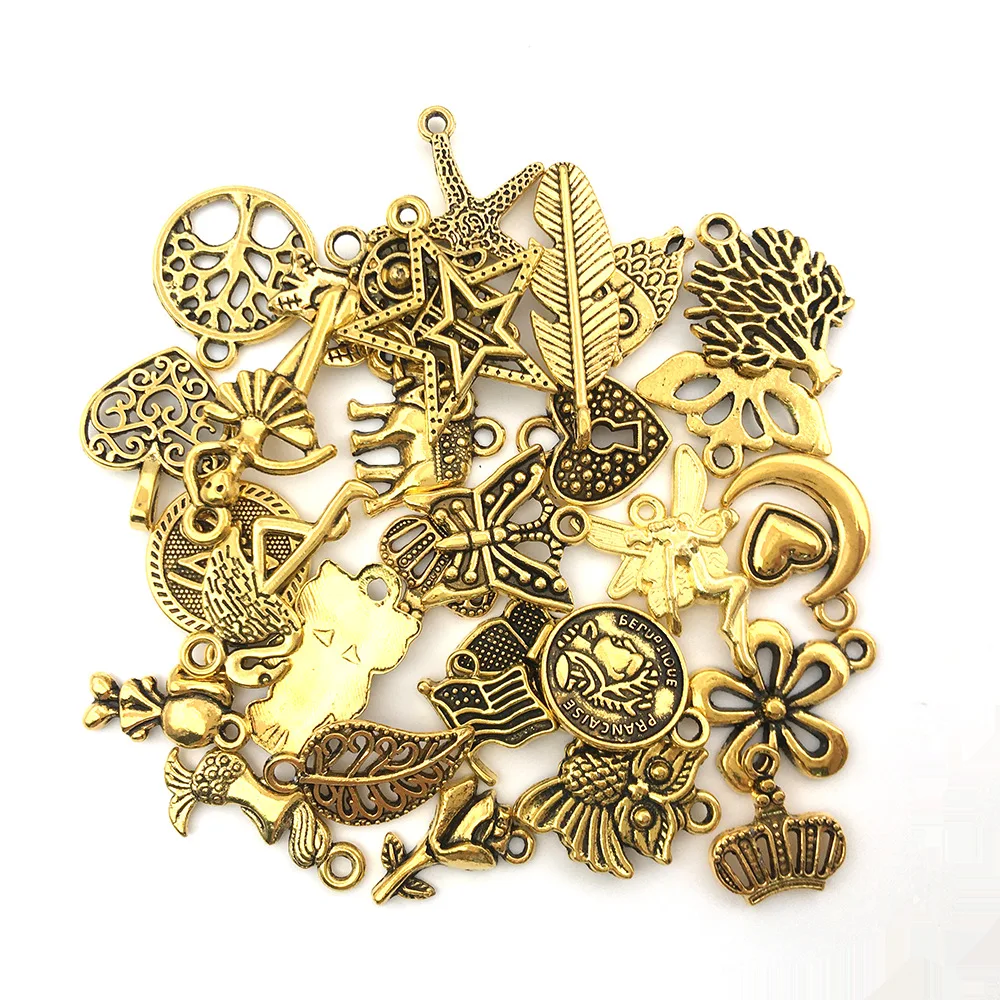 Mix 10pcs Pink Red Blue Enamel Animals Flowers Unicorn Crown Series Charms Pendant DIY Necklace Earrings Jewelry Making