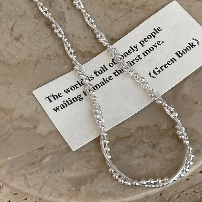 VENTFILLE 925 Sterling Silver Hiphop Necklace New Fashion Simple Geometric Handmade Clavicle Chain Party Jewelry Gifts for Women