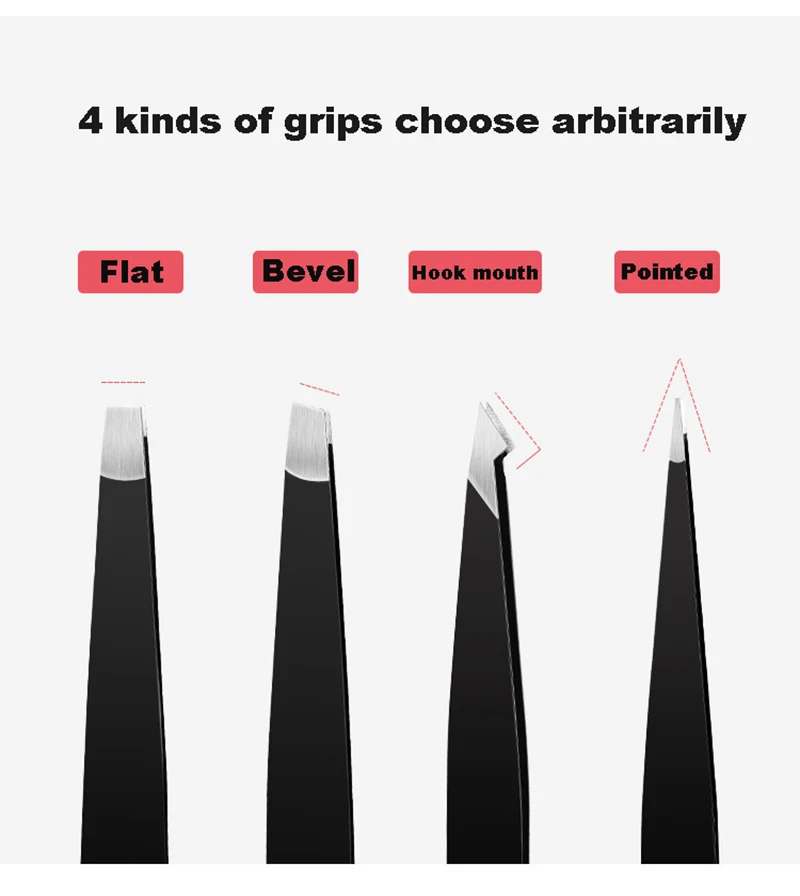 Stainless Steel Eyebrow Tweezer Hair Pluckers Clip Eyebrow Trimmer Eyelash Extension Clip Makeup Beauty Repair For Eyebrow Too