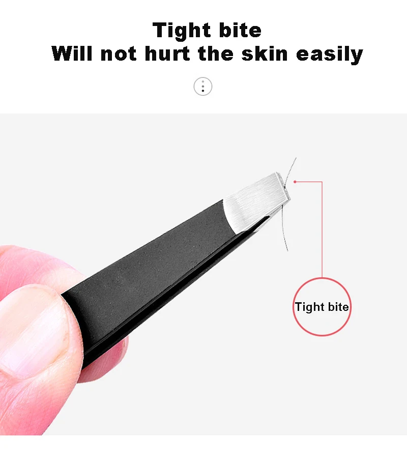 Stainless Steel Eyebrow Tweezer Hair Pluckers Clip Eyebrow Trimmer Eyelash Extension Clip Makeup Beauty Repair For Eyebrow Too