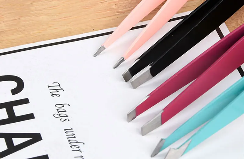 Stainless Steel Eyebrow Tweezer Hair Pluckers Clip Eyebrow Trimmer Eyelash Extension Clip Makeup Beauty Repair For Eyebrow Too