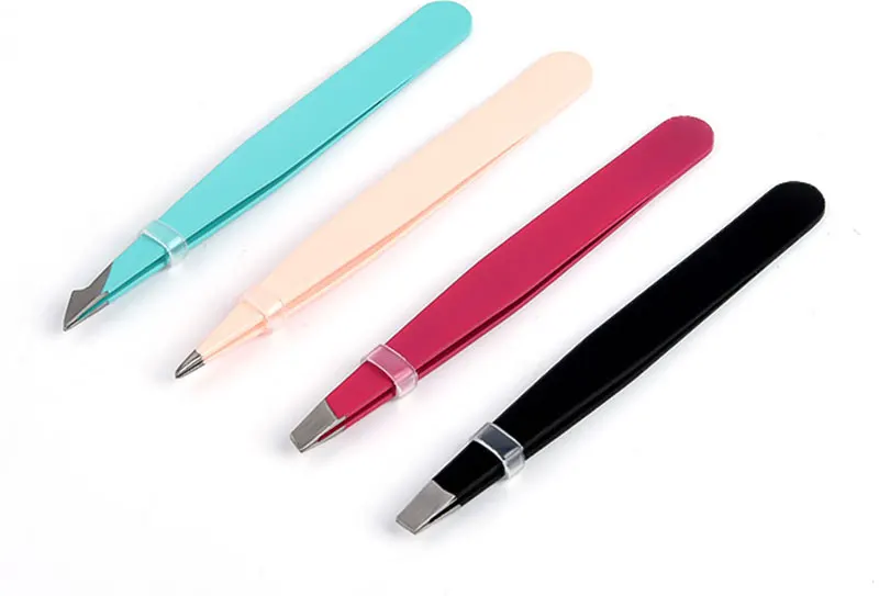 Stainless Steel Eyebrow Tweezer Hair Pluckers Clip Eyebrow Trimmer Eyelash Extension Clip Makeup Beauty Repair For Eyebrow Too