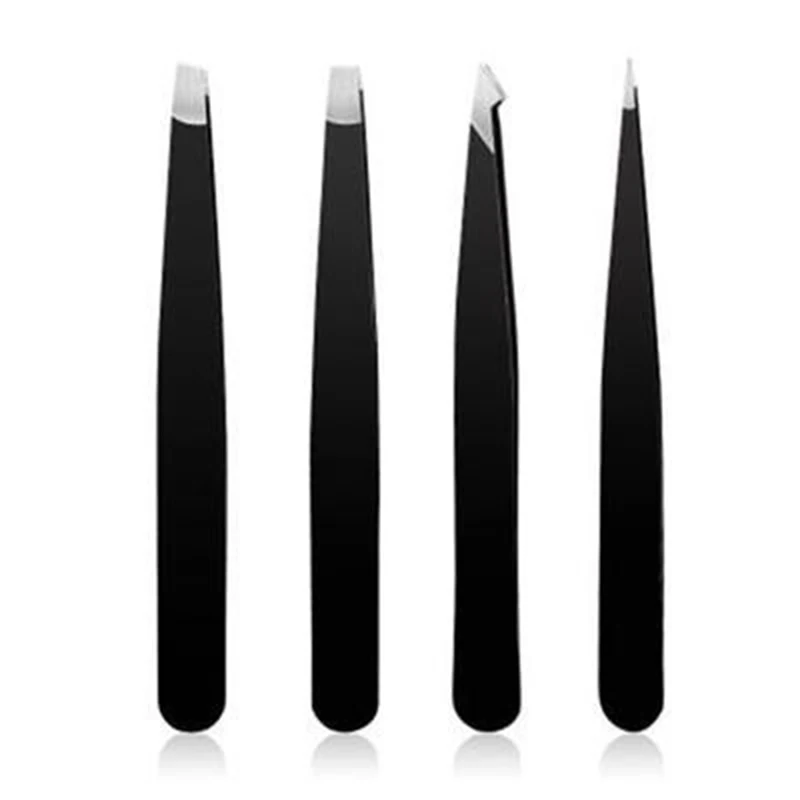 Stainless Steel Eyebrow Tweezer Hair Pluckers Clip Eyebrow Trimmer Eyelash Extension Clip Makeup Beauty Repair For Eyebrow Too